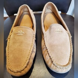 Coach Amber Driving Moccasins Tan Suede Women's Size US 7.5